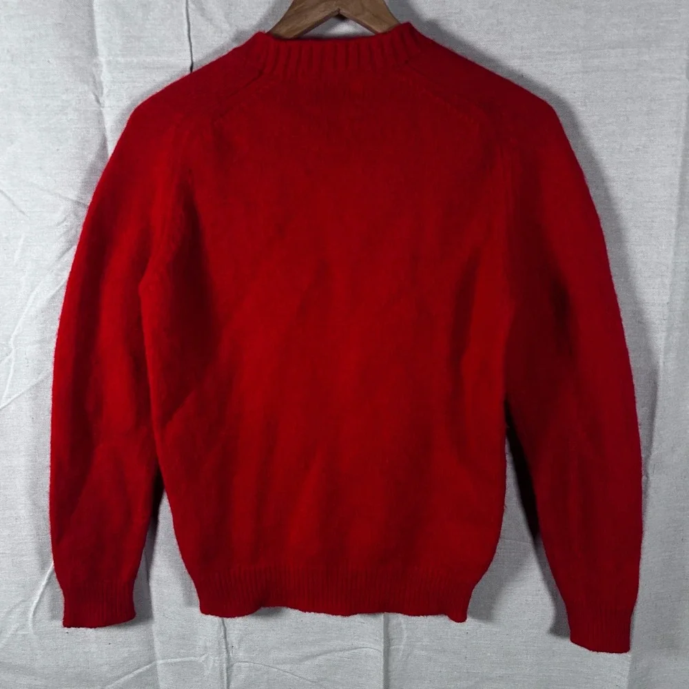 Initially‎ Yours VTG Red Shetland Wool Crewneck Sweater Women S Made In England